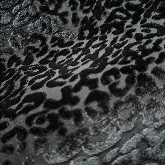 Popular Basics Black Leopard Velvet Long Sleeve Open Back Dress - Picture 6 of 8